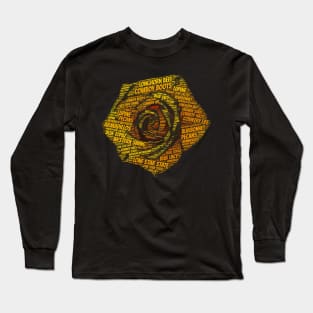 Yellow Rose Texas Symbols Word Cloud Long Sleeve T-Shirt